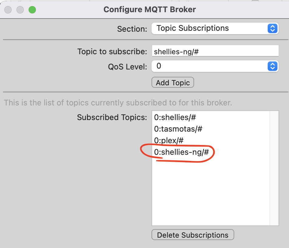 topic subscriptions