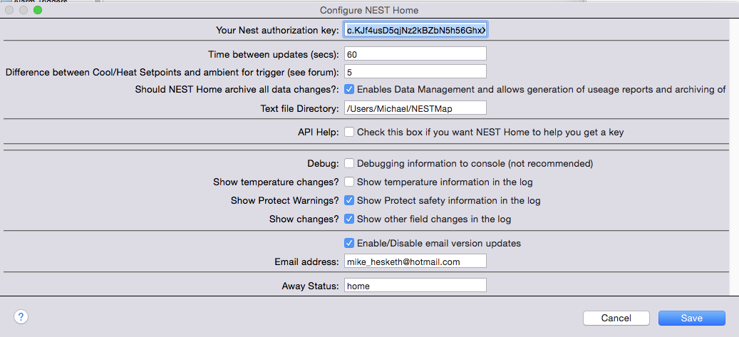 Configuration fields
