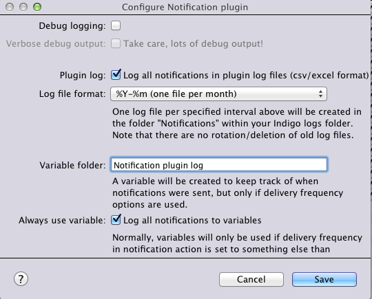 Plugin config dialog