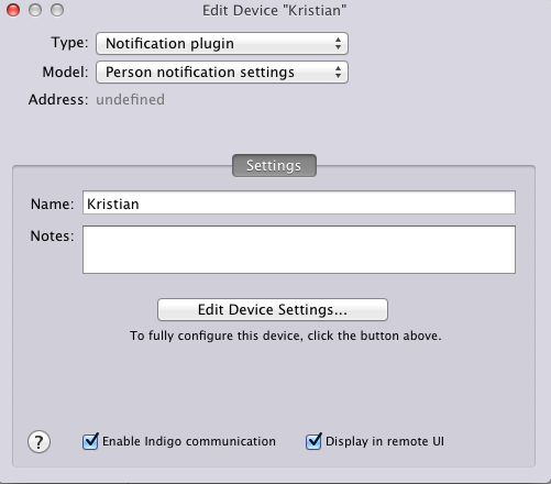 Add person device dialog