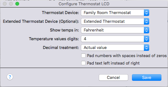 Thermostat LCD Config