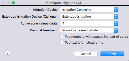 Irrigation LCD Config