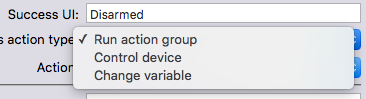 Security Keypad Action Options