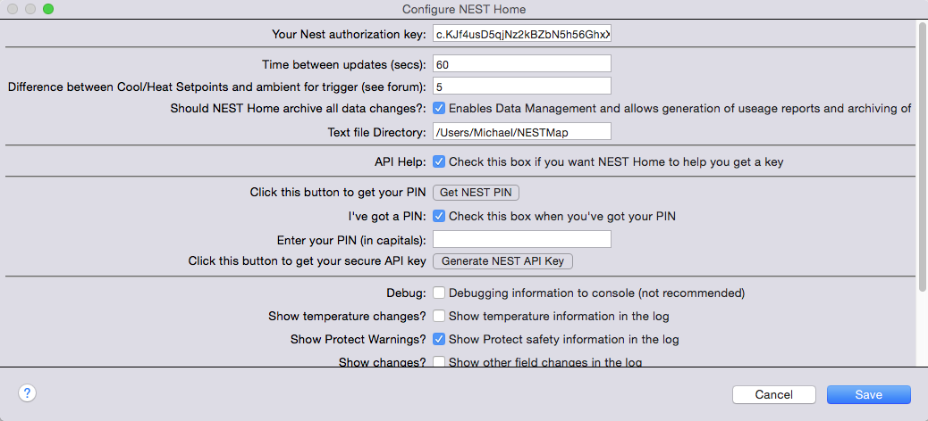 NEST API Generate Screen