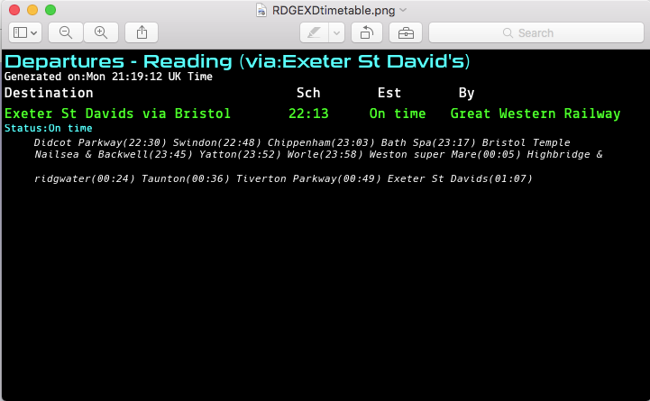 Exeter St Davids Timetable