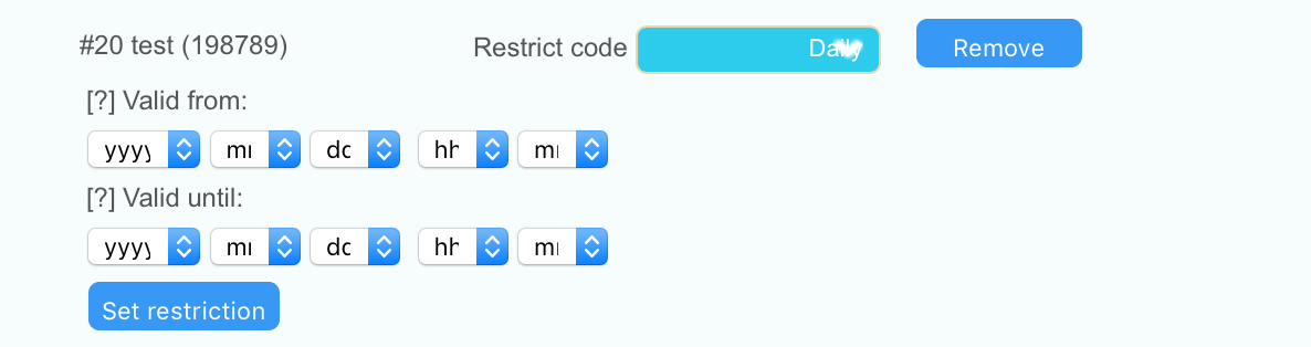 Schedule a block of days