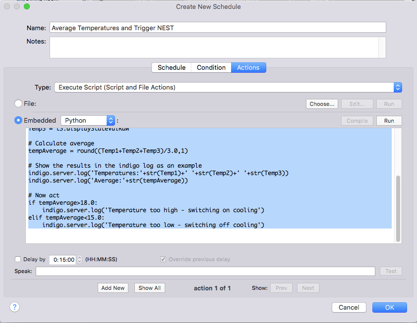 Create New Schedule Dialog