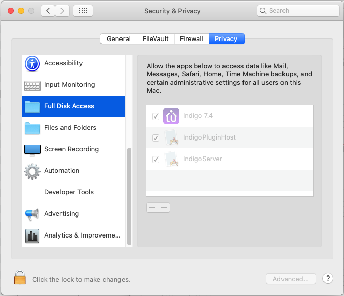 Full Disk Access