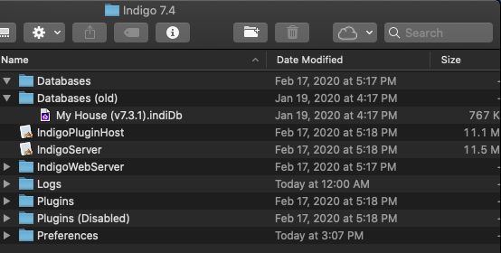 Nothing in the Databases directory!